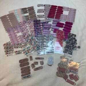 💅Jamberry Nail Wrap Lot (19) Full or Partial Sets, Many Designs, Pink Shades💅